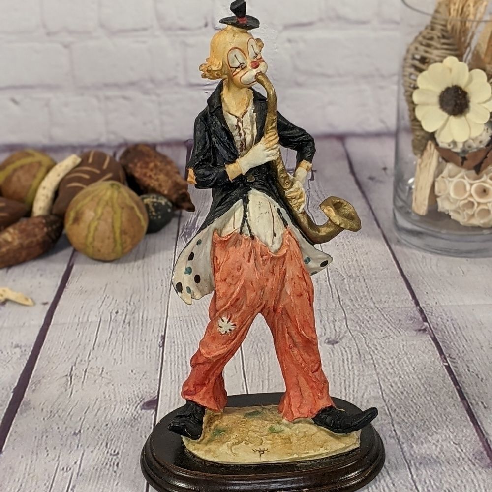 Vintage Pucci Arnart Hobo Clown Playing Saxophone